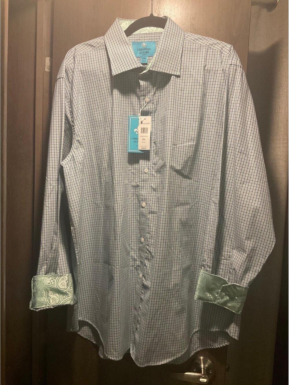 NWT Christian Aujard Mens long sleeve Dress Shirt size XXL